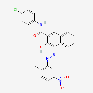 molecular formula C24H17ClN4O4 B1584602 2-Naphthalenecarboxamide, N-(4-chlorophenyl)-3-hydroxy-4-[(2-methyl-5-nitrophenyl)azo]- CAS No. 6410-30-6