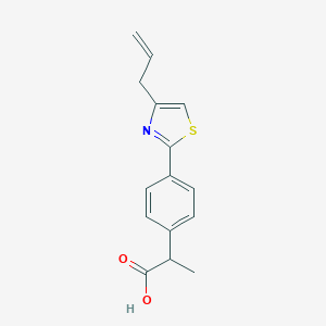 molecular formula C15H15NO2S B158468 2-[4-(4-Allylthiazol-2-yl)phenyl]propanoic acid CAS No. 138568-64-6