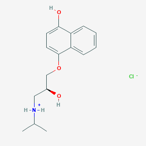 molecular formula C16H22ClNO3 B158470 [(2S)-2-hydroxy-3-(4-hydroxynaphthalen-1-yl)oxypropyl]-propan-2-ylazanium;chloride CAS No. 135201-50-2