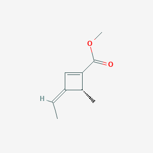 molecular formula C9H12O2 B158474 1-Cyclobutene-1-carboxylicacid,3-ethylidene-4-methyl-,methylester,[R-(Z)]- CAS No. 138337-29-8