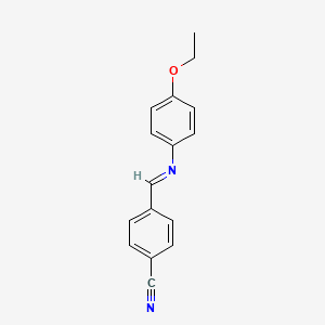 molecular formula C16H14N2O B1584870 对-(对-乙氧基苯基亚氨基甲基)苯甲腈 CAS No. 34128-02-4