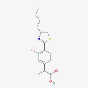 molecular formula C16H18FNO2S B158490 2-[4-(4-Butylthiazol-2-yl)-3-fluorophenyl]propanoic acid CAS No. 138568-73-7