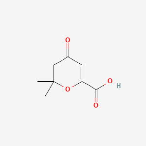 molecular formula C8H10O4 B1584916 3,4-Dihydro-2,2-dimethyl-4-oxo-2H-pyran-6-carboxylic acid CAS No. 80866-93-9