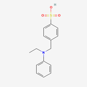 molecular formula C15H17NO3S B1584972 Benzenesulfonic acid, 4-[(ethylphenylamino)methyl]- CAS No. 92-60-4