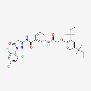 molecular formula C34H37Cl3N4O4 B1585169 3-(2-(2,4-二叔戊基苯氧基)乙酰胺基)-N-(5-氧代-1-(2,4,6-三氯苯基)-4,5-二氢-1H-吡唑-3-基)苯甲酰胺 CAS No. 31188-91-7