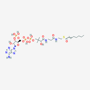 B158517 S-[2-[3-[[4-[[[(2R,3S,4R,5R)-5-(6-aminopurin-9-yl)-4-hydroxy-3-phosphonooxyoxolan-2-yl]methoxy-hydroxyphosphoryl]oxy-hydroxyphosphoryl]oxy-2-hydroxy-3,3-dimethylbutanoyl]amino]propanoylamino]ethyl] (E)-oct-2-enethioate CAS No. 10018-94-7