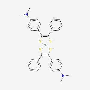 molecular formula C32H30N2NiS4-4 B1585172 Nickel, bis[1-[4-(dimethylamino)phenyl]-2-phenyl-1,2-ethenedithiolato(2-)-kappaS,kappaS']- CAS No. 38465-55-3