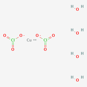 molecular formula Cl2CuH8O10 B158530 Copper dichlorate tetrahydrate CAS No. 135821-00-0