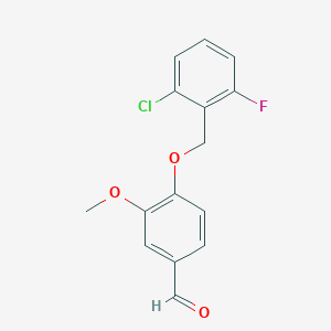 molecular formula C15H12ClFO3 B1585337 4-[(2-氯-6-氟苄基)氧基]-3-甲氧基苯甲醛 CAS No. 306934-75-8