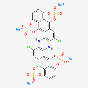 molecular formula C28H12Cl2N2Na4O16S4 B1585453 Tetrasodium 7,16-dichloro-6,15-dihydroanthrazine-5,9,14,18-tetrayltetrakis(sulphate) CAS No. 2519-28-0
