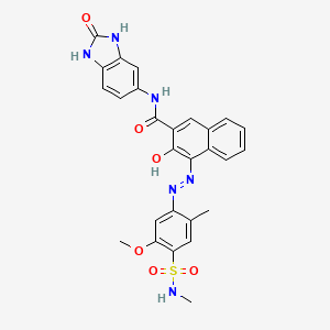 molecular formula C27H24N6O6S B1585477 N-(2,3-Dihydro-2-oxo-1H-benzimidazol-5-yl)-3-hydroxy-4-((5-methoxy-2-methyl-4-((methylamino)sulphonyl)phenyl)azo)naphthalene-2-carboxamide CAS No. 61951-98-2