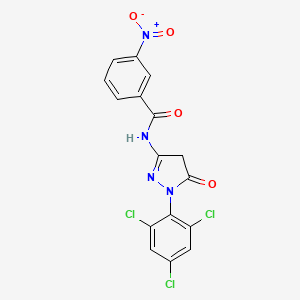 molecular formula C16H9Cl3N4O4 B1585481 3-Nitro-N-(5-oxo-1-(2,4,6-trichlorophenyl)-4,5-dihydro-1H-pyrazol-3-yl)benzamide CAS No. 63134-25-8