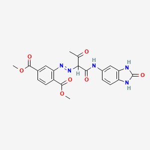molecular formula C21H19N5O7 B1585490 Dimethyl 2-[[1-[[(2,3-dihydro-2-oxo-1H-benzimidazol-5-yl)amino]carbonyl]-2-oxopropyl]azo]terephthalate CAS No. 35636-63-6