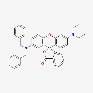 molecular formula C38H34N2O3 B1585508 Spiro[isobenzofuran-1(3H),9'-[9H]xanthen]-3-one, 2'-[bis(phenylmethyl)amino]-6'-(diethylamino)- CAS No. 34372-72-0
