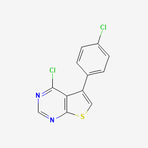 molecular formula C12H6Cl2N2S B1585625 4-氯-5-(4-氯苯基)噻吩[2,3-d]嘧啶 CAS No. 331761-46-7