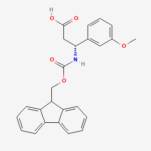 molecular formula C25H23NO5 B1585721 (R)-3-((((9H-Fluoren-9-yl)methoxy)carbonyl)amino)-3-(3-methoxyphenyl)propanoic acid CAS No. 511272-32-5