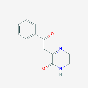 molecular formula C12H12N2O2 B158575 3-(2-oxo-2-phenylethyl)-5,6-dihydropyrazin-2(1H)-one CAS No. 1821-59-6