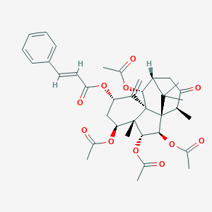 molecular formula C37H44O11 B158583 [(1R,2R,3R,4S,5S,7S,9S,10R,11R,14S)-2,3,5,10-四乙酰氧基-4,14,15,15-四甲基-8-亚甲基-13-氧代-7-四环[9.3.1.01,9.04,9]十五烷基] (E)-3-苯基丙-2-烯酸酯 CAS No. 256347-91-8