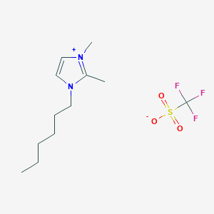 molecular formula C12H21F3N2O3S B1585856 1-Hexyl-2,3-dimethylimidazolium trifluoromethansulfonate CAS No. 797789-01-6