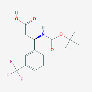molecular formula C15H18F3NO4 B1585885 Boc-(R)-3-Amino-3-(3-trifluoromethyl-phenyl)-propionic acid CAS No. 501015-18-5