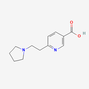 molecular formula C12H16N2O2 B1585906 6-[2-(Pyrrolidin-1-yl)ethyl]pyridine-3-carboxylic acid CAS No. 387350-41-6