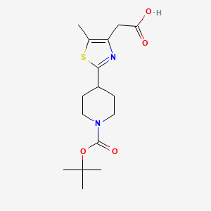 molecular formula C16H24N2O4S B1585957 2-(2-(1-(tert-Butoxycarbonyl)piperidin-4-yl)-5-methylthiazol-4-yl)acetic acid CAS No. 845885-88-3