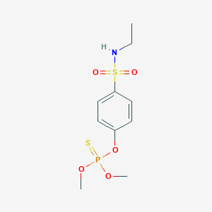 molecular formula C10H16NO5PS2 B158599 Phosphorothioic acid, O-(4-((ethylamino)sulfonyl)phenyl) O,O-dimethyl ester CAS No. 1713-60-6