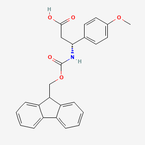 molecular formula C25H23NO5 B1585992 (R)-3-((((9H-Fluoren-9-yl)methoxy)carbonyl)amino)-3-(4-methoxyphenyl)propanoic acid CAS No. 511272-33-6