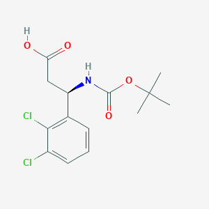 molecular formula C14H17Cl2NO4 B1585993 (R)-3-((tert-Butoxycarbonyl)amino)-3-(2,3-dichlorophenyl)propanoic acid CAS No. 500788-91-0