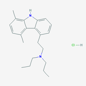 molecular formula C22H31ClN2 B158601 9H-Carbazole-4-ethanamine, 5,8-dimethyl-N,N-dipropyl-, monohydrochloride CAS No. 139304-28-2
