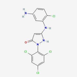 molecular formula C15H10Cl4N4O B1586013 1-(2',4',6'-Trichlorophenyl)-3-(2'-chloro-5'-aminoanilino)-5-pyrazolone CAS No. 86491-51-2