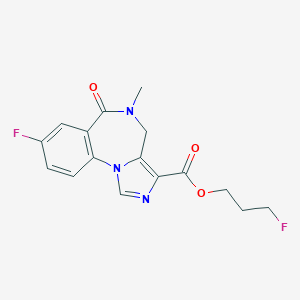 molecular formula C16H15F2N3O3 B158610 3'-Fluoropropyl-8-fluoro-5,6-dihydro-5-methyl-6-oxo-4H-imidazol(1,5-a)(1,4)benzodiazepine-3-carboxylic acid CAS No. 133368-73-7