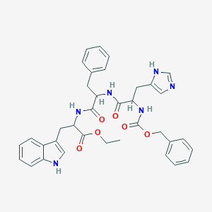 molecular formula C36H38N6O6 B158614 ethyl 2-[[2-[[3-(1H-imidazol-5-yl)-2-(phenylmethoxycarbonylamino)propanoyl]amino]-3-phenylpropanoyl]amino]-3-(1H-indol-3-yl)propanoate CAS No. 10119-01-4