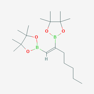 molecular formula C19H36B2O4 B1586195 1-cis-1,2-Bis(4,4,5,5-tetramethyl-1,3,2-dioxaborolan-2-yl)heptene CAS No. 307531-74-4