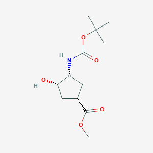 molecular formula C12H21NO5 B1586231 methyl (1S,3R,4S)-3-{[(tert-butoxy)carbonyl]amino}-4-hydroxycyclopentane-1-carboxylate CAS No. 321744-14-3