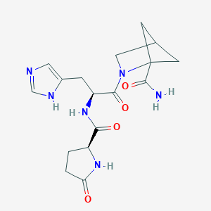 molecular formula C17H22N6O4 B158625 Thyrotropin-releasing hormone, 2,4-mepro(3)- CAS No. 127902-57-2