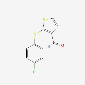 molecular formula C11H7ClOS2 B1586296 2-[(4-Chlorophenyl)thio]thiophene-3-carbaldehyde CAS No. 306935-23-9