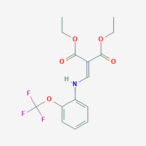 molecular formula C15H16F3NO5 B1586304 2-(三氟甲氧基)苯基氨基-N-亚甲基丙二酸二乙酯 CAS No. 49713-41-9