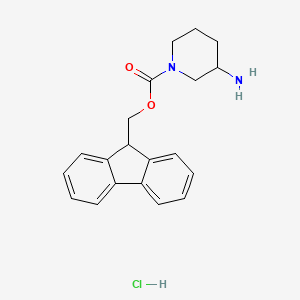 molecular formula C20H23ClN2O2 B1586328 (9H-Fluoren-9-YL)methyl 3-aminopiperidine-1-carboxylate hydrochloride CAS No. 811841-86-8