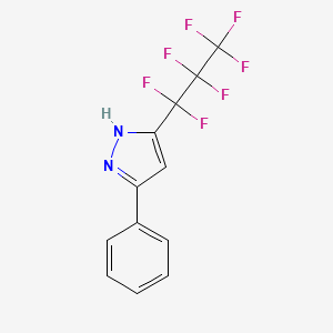 molecular formula C12H7F7N2 B1586411 5-(1,1,2,2,3,3,3-heptafluoropropyl)-3-phenyl-1H-pyrazole CAS No. 54864-78-7