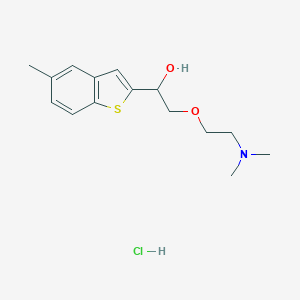 molecular formula C15H22ClNO2S B158648 alpha-((2-(Dimethylamino)ethoxy)methyl)-5-methylbenzo(b)thiophene-2-methanol hydrochloride CAS No. 131965-03-2