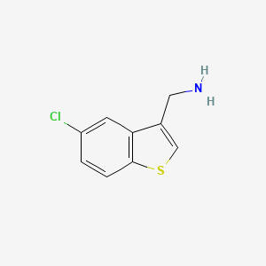 molecular formula C9H8ClNS B1586480 (5-Chlorobenzo[b]thiophen-3-yl)methanamine CAS No. 71625-90-6
