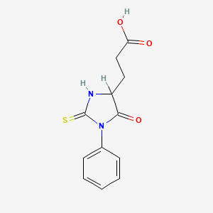 molecular formula C12H12N2O3S B1586487 4-Imidazolidinepropanoic acid, 5-oxo-1-phenyl-2-thioxo- CAS No. 5624-27-1