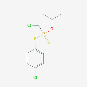 molecular formula C10H13Cl2OPS2 B158653 Phosphonodithioic acid, chloromethyl-, S-(p-chlorophenyl) O-isopropyl ester CAS No. 1713-97-9