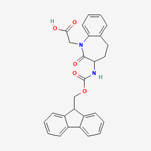 molecular formula C27H24N2O5 B1586541 2-[3-(9H-fluoren-9-ylmethoxycarbonylamino)-2-oxo-4,5-dihydro-3H-1-benzazepin-1-yl]acetic acid CAS No. 204322-78-1