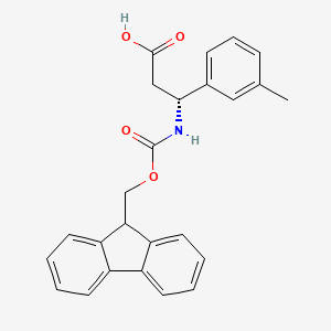 molecular formula C25H23NO4 B1586583 (R)-3-((((9H-Fluoren-9-yl)methoxy)carbonyl)amino)-3-(m-tolyl)propanoic acid CAS No. 507472-28-8