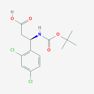 molecular formula C14H17Cl2NO4 B1586584 (R)-3-((tert-Butoxycarbonyl)amino)-3-(2,4-dichlorophenyl)propanoic acid CAS No. 500788-90-9
