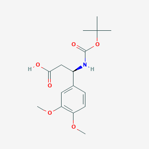 molecular formula C16H23NO6 B1586585 (R)-3-((tert-Butoxycarbonyl)amino)-3-(3,4-dimethoxyphenyl)propanoic acid CAS No. 500788-93-2