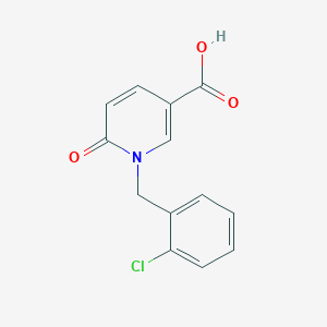 molecular formula C13H10ClNO3 B1586591 1-(2-Chlorobenzyl)-6-oxo-1,6-dihydro-3-pyridinecarboxylic acid CAS No. 4399-77-3