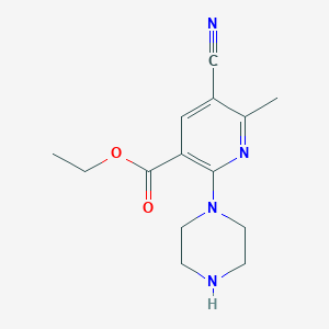 Ethyl 5-cyano-6-methyl-2-(piperazin-1-yl)nicotinate
